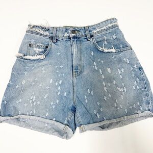 Carmar Los Angeles Womens Medium Wash Distressed High Rise Boyfriend Short Sz 25